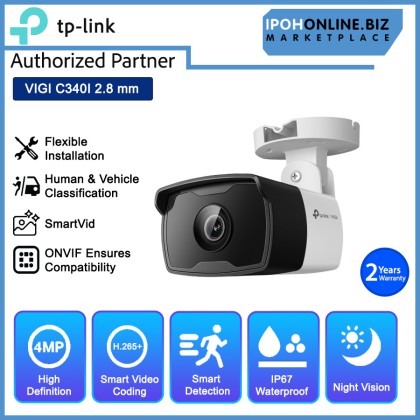 TP-LINK VIGI C340I 2.8mm 4MP OUTDOOR IR BULLET NETWORK CAMERA
